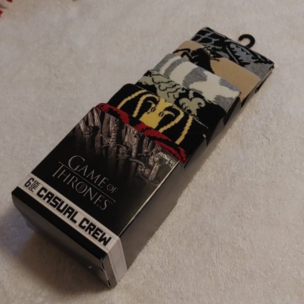 HBO Game of thrones brand new 6 pair Casual Crew socks BNIP